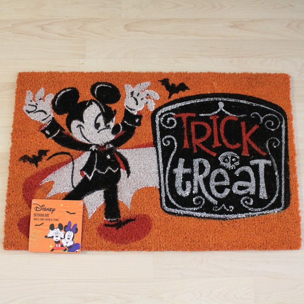 Disney Mickey Mouse Trick or Treat Halloween Doormat NWT